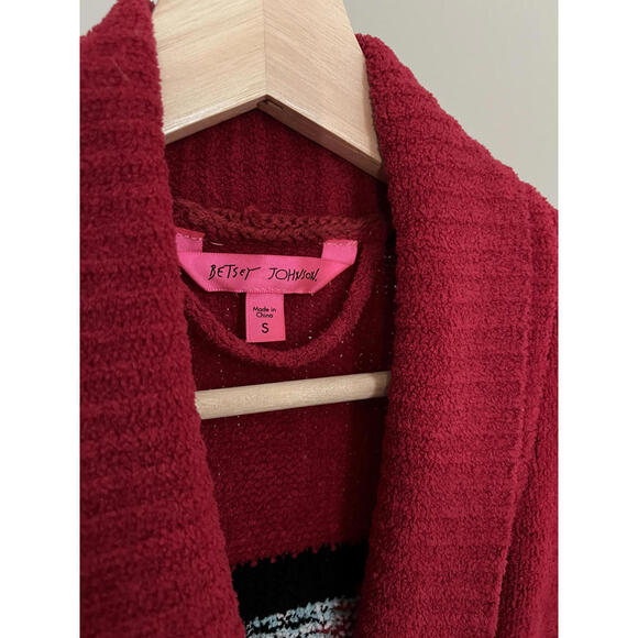 Betsey Johnson 2017 Wink Wink Wrap Sweater Tunic Dress | Red Marilyn Pop Art - Picture 5 of 7